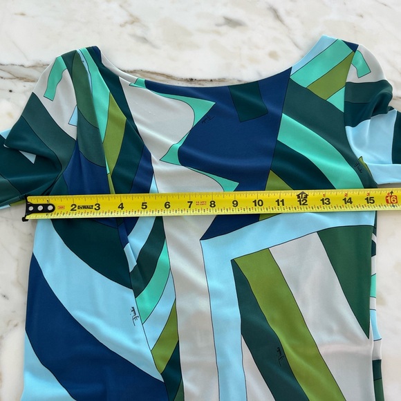 EMILIO PUCCI GREEN MULTI ICONIC PRINT CONVERTIBLE DRESS SIZE IT 42 / US 8 NWOTS! - Picture 7 of 17